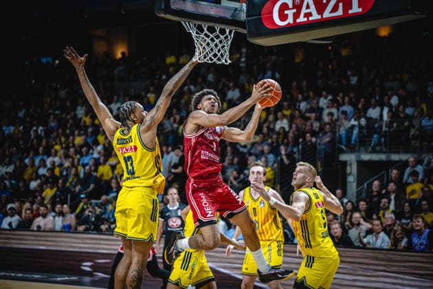 Basketball Berlin 019.06.2026 Saison 2025 2026 EasyCredit BBL 1. Bundesliga Männer, Herren Playoffs Halbfinale Spiel 5 Alba Berlin - BMA365 Bamberg Baskets Demarcus Demonia (Bamberg, No.08)
