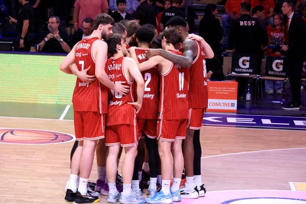 DEU, easyCredit BBL, ALBA vs. Bamberg, 09.06.2026, Max-Schmeling-Halle, Berlin, DEU, easyCredit BBL, ALBA vs. Bamberg, im Bild Bamberger-Spielerkreis