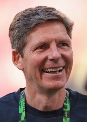Leipzig, Germany, 27th May 2026. Oliver Glasner Head Coach of Crystal Palace FC reacts as he is interviewed prior to the Crystal Palace FC vs Rayo Vallecano UEFA Conference League Final match at Leipzig Stadium, Leipzig. Picture credit should read: Jonathan Moscrop Sportimage EDITORIAL USE ONLY. No use with unauthorised audio, video, data, fixture lists, club league logos or live services. Online in-match use limited to 120 images, no video emulation. No use in betting, games or single club league player publications. SPI_042_JM_CPALACE_RVALLECANO_UECL SPI-4824-0042
