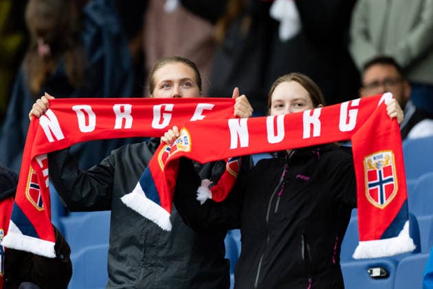 OSLO, NORWAY - JUNE 09: Supporters of Norway are seen during the FIFA Womens World Cup 2027 Qualifier match between Norway and Austria at Ullevaal Stadium on June 09, 2026 in Oslo, Norway. (Photo by Ane Frosaker Sports Press Photo)  Copyright: xAnexFrosakerx xSPPx Sportspressphoto_SPR164123