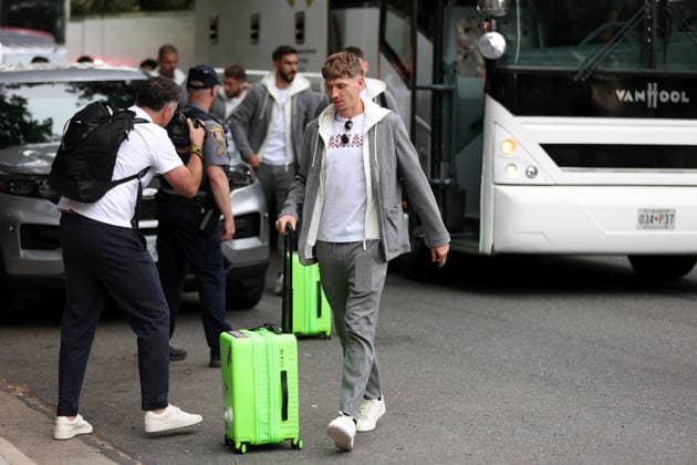 Croatia National Football Team arrive in Alexandria - FIFA World Cup, WM, Weltmeisterschaft, Fussball 2026 Kristijan Jakic of Croatia arrive at AKA Hotel on June 09, 2026 in Alexandria, Virginia.  IgorxKralj PIXSELL