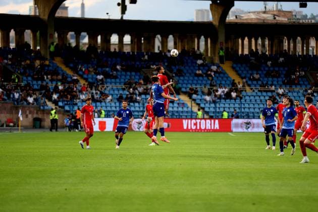 RECORD DATE NOT STATED International Friendlies: Armenia National Football Team v Moldova National Football Team Virgiliu Postolachi and Georgy Arutyunyan during the International Friendlies match between Armenia National Football Team and Moldova National Football Team at Vazgen Sargsyan Republican Stadium in Yerevan, Armenia on June 9, 2026