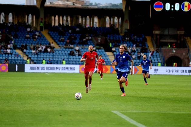 RECORD DATE NOT STATED International Friendlies: Armenia National Football Team v Moldova National Football Team Virgiliu Postolachi and Georgy Arutyunyan during the International Friendlies match between Armenia National Football Team and Moldova National Football Team at Vazgen Sargsyan Republican Stadium in Yerevan, Armenia on June 9, 2026