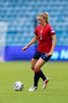 OSLO, NORWAY - JUNE 09: Mathilde Harviken of Norway controls the ball during the FIFA Womens World Cup 2027 Qualifier match between Norway and Austria at Ullevaal Stadium on June 09, 2026 in Oslo, Norway. (Photo by Ane Frosaker Sports Press Photo)  Copyright: xAnexFrosakerx xSPPx Sportspressphoto_SPR164137