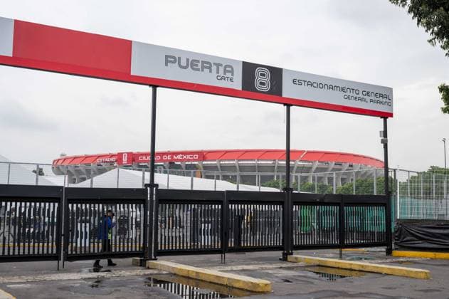 Fußball, Herren, Saison 2025 26, FIFA Word Cup 2026 in Mexiko, Kanada und USA, Mexiko-City zwei Tage (Ortszeit) vor dem Eröffnungsspiel, im Bild: Blick aufs Aztekenstadion Estadio Banorte, 09.06. 2026,