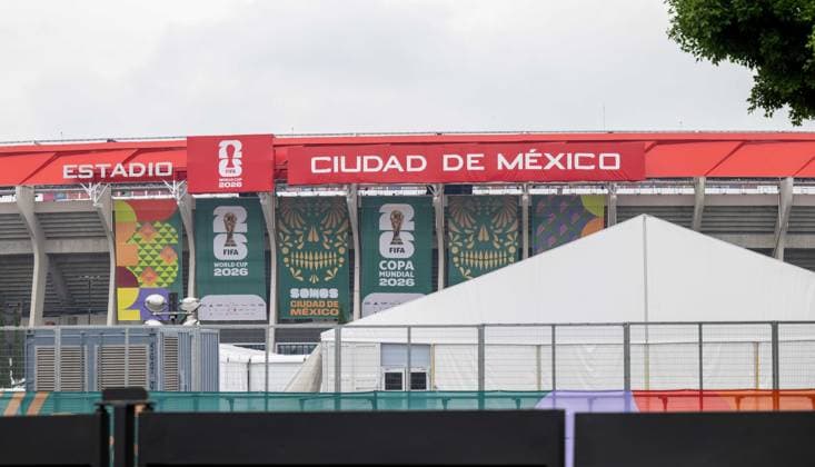 Fußball, Herren, Saison 2025 26, FIFA Word Cup 2026 in Mexiko, Kanada und USA, Mexiko-City zwei Tage (Ortszeit) vor dem Eröffnungsspiel, im Bild: Blick aufs Aztekenstadion Estadio Banorte, 09.06. 2026,