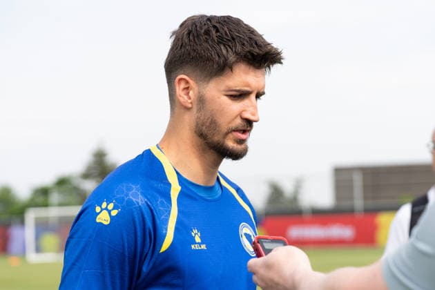 June 9, 2026, Toronto, Ciudad de Mexico, Canada: Nikola VASILJ 01 of Bosnia and Herzegovina national football team speaking to the media during the training day ahead the 2026 FIFA World Cup, WM, Weltmeisterschaft, Fussball Group B match against Canada at Centennial Park. on June 9, 2026 in Toronto, Canada. Toronto Canada - ZUMAe321 20260609_zsa_e321_098 Copyright: xLeonardoxRamirezx