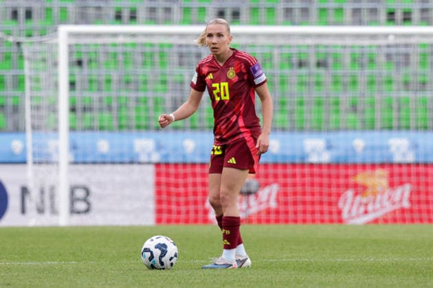 09.06.2026, xgrfx, Fussball WM Qualifikation Frauen, Slowenien - Deutschland v.l. Elisa Senß (Deutsche Frauennationalmannschaft) (DFL DFB REGULATIONS PROHIBIT ANY USE OF PHOTOGRAPHS as IMAGE SEQUENCES and or QUASI-VIDEO) Ljubljana