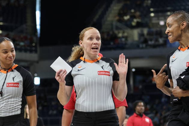 CHICAGO, USA - June 9: Referees are seen during the WNBA, Basketball Damen, USA Commissionerâ€™s Cup game between the Chicago Sky and Atlanta Dream at Wintrust Arena on Tuesday, June 9 in Chicago, USA  Copyright: xShainaxBenhiyoun SPPx Sportspressphoto_SPR164200
