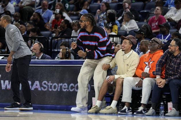 CHICAGO, USA - June 9: Orlando Magic player, Wendell Carter Jr. reacts to a play during the WNBA, Basketball Damen, USA Commissionerâ€™s Cup game between the Chicago Sky and Atlanta Dream at Wintrust Arena on Tuesday, June 9 in Chicago, USA  Copyright: xShainaxBenhiyoun SPPx Sportspressphoto_SPR164226