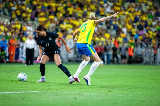 RECORD DATE NOT STATED match between Brazil (bra) x United States (usa) Fortaleza (CE) 09 06 2026 - Brazil (BRA) vs. United States (USA) - Player Wilson and Isa Haas during the match between Brazil (BRA) and the United States (USA) in the women s friendly, held at Arena Castelao, this Tuesday (02 06 2026). Ceara Brasil Copyright: xYurixVasconcelosxFernandesx