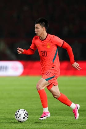 JINHUA, CHINA - JUNE 09: Wang Yudong of Team China drives the ball during CFA Team China International Football Competition Jinhua 2026 between China and Thailand at Jinhua Sports Centre Stadium on June 9, 2026 in Jinhua, Zhejiang Province of China.  Copyright: xWuxZhizhaox 111647165108