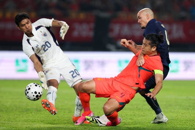 JINHUA, CHINA - JUNE 09: Zhang Yuning of Team China competes for the ball during CFA Team China International Football Competition Jinhua 2026 between China and Thailand at Jinhua Sports Centre Stadium on June 9, 2026 in Jinhua, Zhejiang Province of China.  Copyright: xWuxZhizhaox 111647143619