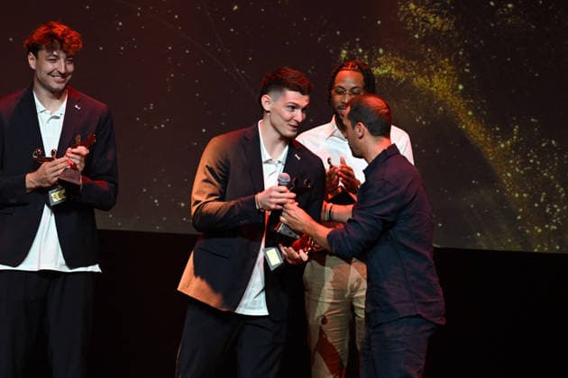 Trophees LNH 2026 - Paris Aymeric Minne is seen during the Trophees LNH 2026 ceremony at Theâtre Marigny on the Champs-Élysees in Paris, France on June 9, 2026, as he is named MVP of the season by the Ligue Nationale de Handball. Photo by Lionel Urman ABACAPRESS.COM Paris France  Copyright: xUrmanxLionel ABACAx