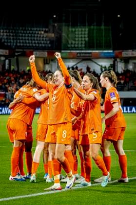 ALMELO - Netherlands player Liz Rijsbergen celebrates the goal during the World Cup Qualifiers at Asito Stadium on June 9, 2026 in Almelo, the Netherlands. (Photo by DeFodi Images) -