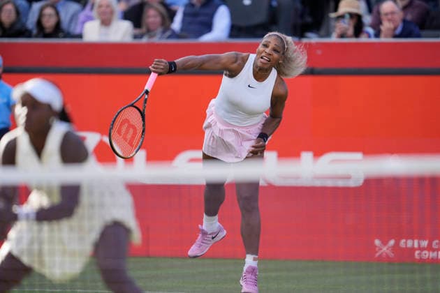 HSBC Championships - Day Two Serena Williams competes during the round of 16 doubles match at The HSBC Championships 2026 women s tennis tournament at The Queen s Club in London, England, on June 9, 2026. London Greater London United Kingdom  Copyright: xOwenxHammondx originalFilename:hammond-thehsbcc260609_npEgh.jpg