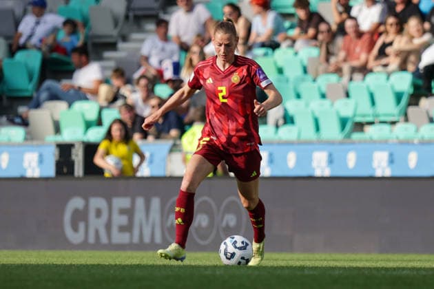 09.06.2026, xgrfx, Fussball WM Qualifikation Frauen, Slowenien - Deutschland v.l. Sarai Linder (Deutsche Frauennationalmannschaft) (DFL DFB REGULATIONS PROHIBIT ANY USE OF PHOTOGRAPHS as IMAGE SEQUENCES and or QUASI-VIDEO) Ljubljana