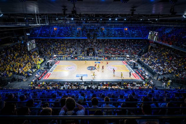Basketball Berlin 019.06.2026 Saison 2025 2026 EasyCredit BBL 1. Bundesliga Männer, Herren Playoffs Halbfinale Spiel 5 Alba Berlin - BMA365 Bamberg Baskets Max-Schmeling-Halle Sportstätte