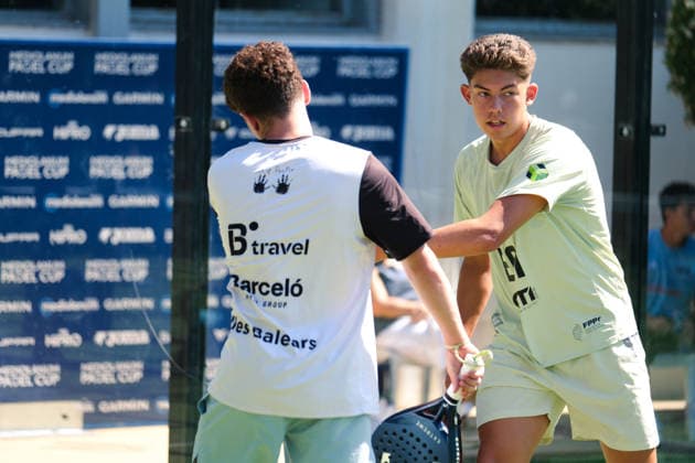 IPA85540543 - Palermo, Italy, June 10, 2026. Country Time Club, first day of the Mediolanum Padel Cup 2026. Pictured: Alex Tur Checa and Thiago Henrique Gasprin Santos VS Antonio Campo and Germano Giacalone  Copyright: xFedericoxSerra IPAxSportx xx 85540543