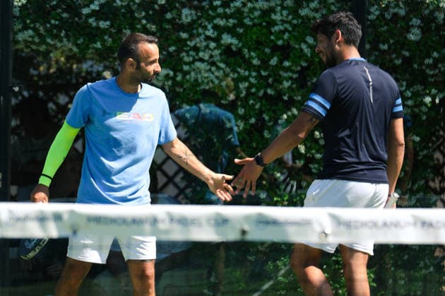 IPA85540535 - Palermo, Italy, June 10, 2026. Country Time Club, first day of the Mediolanum Padel Cup 2026. Pictured: Antonio Terzo and Nahuel Pineda VS Andrea Di Martino and Alessandro Stella.  Copyright: xFedericoxSerra IPAxSportx xx 85540535