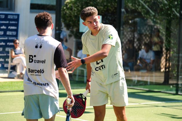 IPA85540517 - Palermo, Italy, June 10, 2026. Country Time Club, first day of the Mediolanum Padel Cup 2026. Pictured: Alex Tur Checa and Thiago Henrique Gasprin Santos VS Antonio Campo and Germano Giacalone  Copyright: xFedericoxSerra IPAxSportx xx 85540517