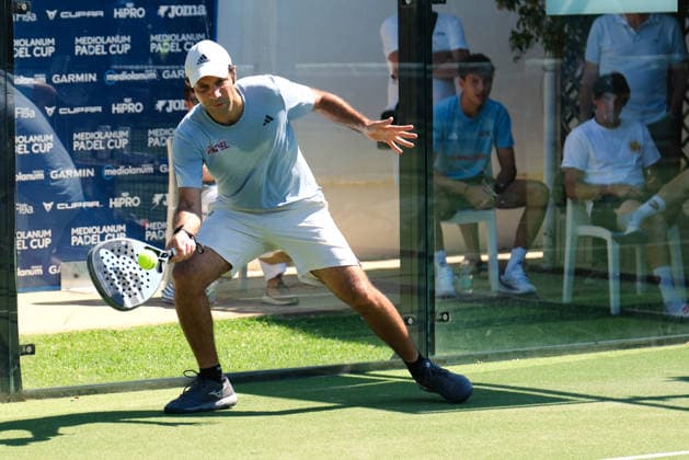IPA85540520 - Palermo, Italy, June 10, 2026. Country Time Club, first day of the Mediolanum Padel Cup 2026. Pictured: Alex Tur Checa and Thiago Henrique Gasprin Santos VS Antonio Campo and Germano Giacalone  Copyright: xFedericoxSerra IPAxSportx xx 85540520