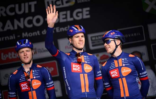 Circuit Franco Belge 2026 Cycling Race MONT-DE-L ENCLUS, BELGIUM - JUNE 10 : Eekhoff Nils (NED) of Team Picnic PostNL during the 85th edition of Circuit Franco Belge an UCI ProSeries 1.Pro one day cycling road race for Men Elite of 195.6 km with start in Tournai and finish in Mont-de-L enclus on June 10, 2026 in Mont-de-L enclus, Belgium, 10 06 2026 ( Motordriver Stephan Boone - Mont-de-L enclus Belgium  Copyright: xTomasxSiskx
