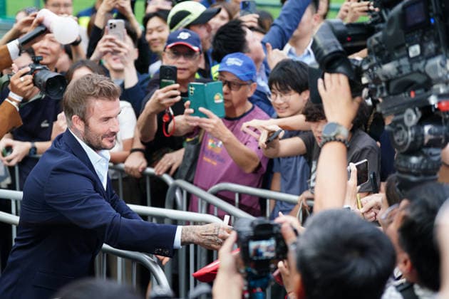 David Beckham In Hong Kong Former English Soccer player David Beckham interacting with fans at an event on June 10, 2026 in Hong Kong. (Photo by Ellan Mad Nexpher Images) Hong Kong