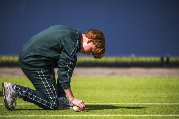DEN BOSCH - Work on the court during the LibÃ ma Open 2026. The combined ATP, Tennis Herren WTA, Tennis Damen tournament is being held on the event grounds of the former Autotron car theme park. FREEK VAN DEN BERGH ANP xVIxANPxSportx xxANPxIVx 560640014 originalFilename: 560640014.jpg