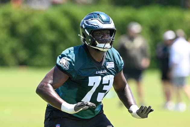 PHILADELPHIA, PA - JUNE 09: Philadelphia Eagles offensive tackle Cameron Williams 73 is shown during the Philadelphia Eagles off season minicamp on June 9th, 2026 at the Jefferson Health Training Complex in Philadelphia, PA. (Photo by Terence Lewis Icon Sportswire) NFL, American Football Herren, USA JUN 09 Philadelphia Eagles Minicamp EDITORIAL USE ONLY Icon260609091