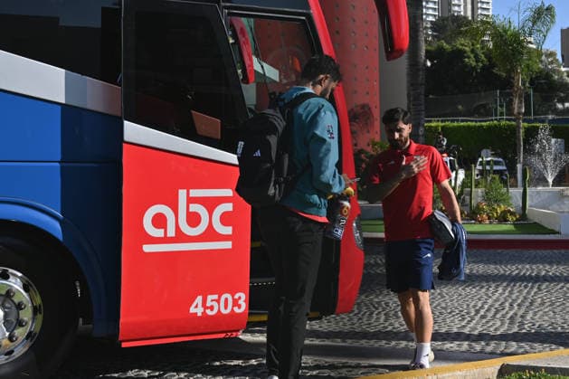 Iran National Football Team Tijuana Mexico FIFA World Cup, WM, Weltmeisterschaft, Fussball 2026 TIJUANA, MEXICO - JUNE 09: Iran s National Football Team get on a bus outside the Marriott Hotel before leaving for a training session in Tijuana, Mexico, on Tuesday, June 09, 2026, ahead of the 2026 World Cup football tournament. Carlos A. Moreno Anadolu Tijuana Mexico. Editorial use only. Please get in touch for any other usage.  Copyright: x2026xAnadoluxCarlosxA.xMorenox