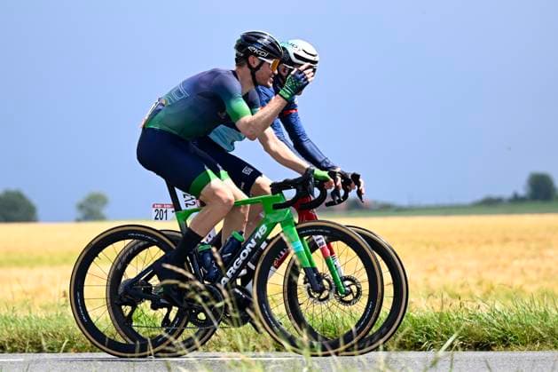 Circuit Franco Belge 2026 Cycling Race MONT-DE-L ENCLUS, BELGIUM - JUNE 10 : Dina Marton (HUN) of MBH Bank CSB Telecom Fort, Brand Sam (GBR) of Team Novo Nordisk during the 85th edition of Circuit Franco Belge an UCI ProSeries 1.Pro one day cycling road race for Men Elite of 195.6 km with start in Tournai and finish in Mont-de-L enclus on June 10, 2026 in Mont-de-L enclus, Belgium, 10 06 2026 ( Motordriver Stephan Boone - Mont-de-L enclus Belgium  Copyright: xTomasxSiskx