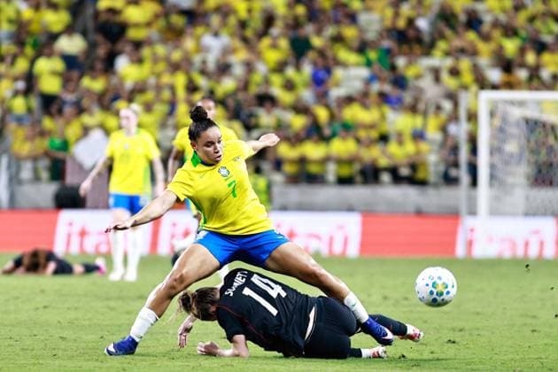 RECORD DATE NOT STATED Brasil X Estados Unidos Amistoso Feminino FORTALEZA (CE), 09.06.2026-Football Friendly 2026- In a match between Brazil X United States International Friendly, Länderspiel, Nationalmannschaft women s football held at Arena Castelao in Fortaleza (Ce), this Tuesday (09). IMAGO Matheus Teixeira Ceara Brasil Copyright: xMatheusxTeixeirax