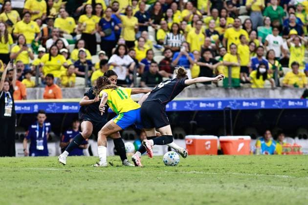 RECORD DATE NOT STATED Brasil X Estados Unidos Amistoso Feminino FORTALEZA (CE), 09.06.2026-Football Friendly 2026- In a match between Brazil X United States International Friendly, Länderspiel, Nationalmannschaft women s football held at Arena Castelao in Fortaleza (Ce), this Tuesday (09). IMAGO Matheus Teixeira Ceara Brasil Copyright: xMatheusxTeixeirax