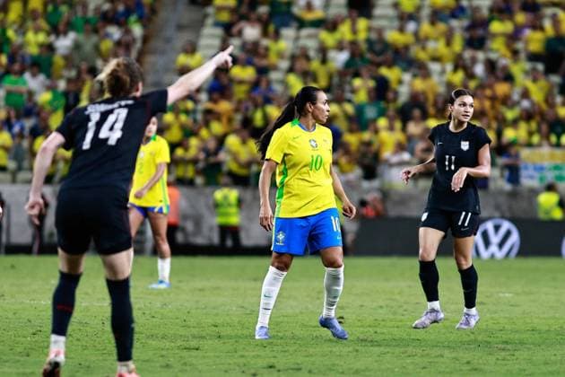 RECORD DATE NOT STATED Brasil X Estados Unidos Amistoso Feminino FORTALEZA (CE), 09.06.2026-Football Friendly 2026- In a match between Brazil X United States International Friendly, Länderspiel, Nationalmannschaft women s football held at Arena Castelao in Fortaleza (Ce), this Tuesday (09). IMAGO Matheus Teixeira Ceara Brasil Copyright: xMatheusxTeixeirax