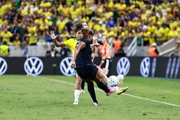 RECORD DATE NOT STATED Brasil X Estados Unidos Amistoso Feminino FORTALEZA (CE), 09.06.2026-Football Friendly 2026- In a match between Brazil X United States International Friendly, Länderspiel, Nationalmannschaft women s football held at Arena Castelao in Fortaleza (Ce), this Tuesday (09). IMAGO Matheus Teixeira Ceara Brasil Copyright: xMatheusxTeixeirax