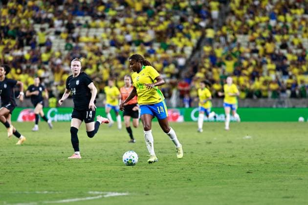 RECORD DATE NOT STATED Brasil X Estados Unidos Amistoso Feminino FORTALEZA (CE), 09.06.2026-Football Friendly 2026- In a match between Brazil X United States International Friendly, Länderspiel, Nationalmannschaft women s football held at Arena Castelao in Fortaleza (Ce), this Tuesday (09). IMAGO Matheus Teixeira Ceara Brasil Copyright: xMatheusxTeixeirax