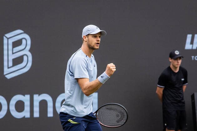 10.06.26 Boss Open Stuttgart Deutschland, Stuttgart, 10.06.2026, Tennis, Boss Open Stuttgart: Yannick Hanfmann (Deutschland), Jubel.