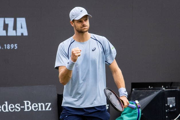 10.06.26 Boss Open Stuttgart Deutschland, Stuttgart, 10.06.2026, Tennis, Boss Open Stuttgart: Yannick Hanfmann (Deutschland), Jubel.