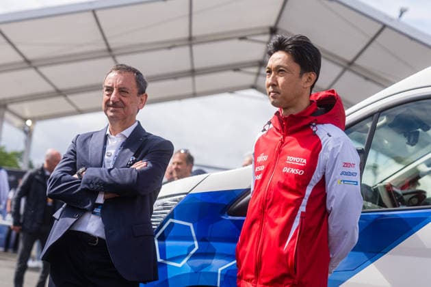 24 HEURES DU MANS 2026 - FREE PRACTICE AND QUALIFIYING SESSION ACO president Pierre Fillon, portrait with Nakajima Kazuki during the Free Practice and Qualifying session of the 24 Hours of Le Mans 2026, 3rd round of the 2026 FIA World Endurance Championship, from June 10 to 11, 2026 on the Circuit des 24 Heures du Mans in Le Mans, France - Le MansFrance  Copyright: xGermainxDurandx