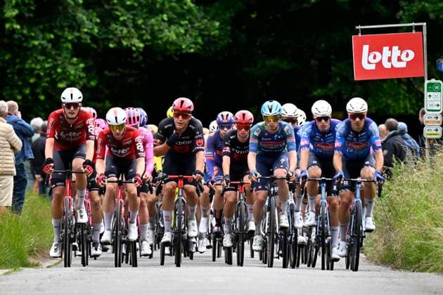 Circuit Franco Belge 2026 Cycling Race MONT-DE-L ENCLUS, BELGIUM - JUNE 10 : riders of team Lotto Intermarche, rider of team Tudor Pro Cycling Team, riders of team Alpecin-Premier Tech leading the peloton during the 85th edition of Circuit Franco Belge an UCI ProSeries 1.Pro one day cycling road race for Men Elite of 195.6 km with start in Tournai and finish in Mont-de-L enclus on June 10, 2026 in Mont-de-L enclus, Belgium, 10 06 2026 ( Motordriver Stephan Boone - Mont-de-L enclus Belgium  Copyright: xTomasxSiskx
