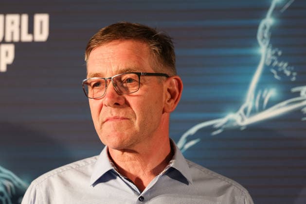 Alfred Gislason (Bundestrainer, DHB, Deutschland) beim Handball-Talk vor der Auslosung, GER, Auslosung zur IHF Handball-Weltmeisterschaft der Maenner 2027, 10.06.2026, GER, Auslosung zur IHF Handball-Weltmeisterschaft der Maenner 2027, 10.06.2026 Muenchen