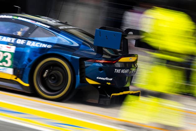 24 HEURES DU MANS 2026 - FREE PRACTICE AND QUALIFIYING SESSION 23 NEWELL Gray (usa), BARRICHELLO Eduardo (bra), ADAM Jonny (gbr), Heart of Racing Team, Aston Martin Vantage AMR LMGT3 23, LM GT3, action during the Free Practice and Qualifying session of the 24 Hours of Le Mans 2026, 3rd round of the 2026 FIA World Endurance Championship, from June 10 to 11, 2026 on the Circuit des 24 Heures du Mans in Le Mans, France - Le MansFrance  Copyright: xCharlyxLopezx