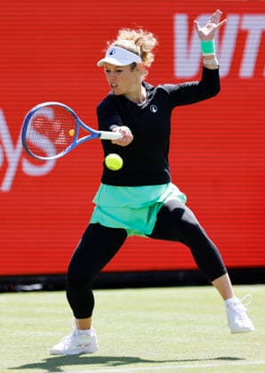 RECORD DATE NOT STATED 10th June 2026; HSBC Championships, Queens Club, West Kensington, London, England; HSBC Championships Tennis, Day One; Laura Siegemund (GER) plays a forehand shot against Amanda Anisimova (USA) HongboxChen