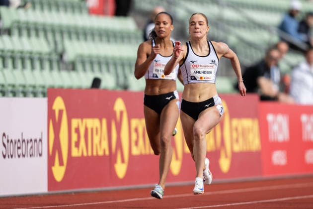 260610 Maren Bakke Amundsen of Norway competes in women™s 200 meter national final during the Diamond League athletics competition Bislett Games on June 10, 2026 in Oslo. Photo: Marius Simensen BILDBYRAN COP 238 MM0071 bbeng friidrett friidrott athletics diamond league bislett games 2026 bislett games norge norway