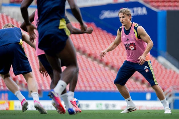260610 Carl Starfelt of the Swedish national football team at a training session during day -1 of the FIFA World Cup, WM, Weltmeisterschaft, Fussball 2026 on June 10, 2026 in Dallas. Photo: Petter Arvidson BILDBYRAN kod PA PA1227 fotboll football soccer fotball vm fotbolls-vm fotball-vm fotbolls-vm 2026 fifa world cup 2026 träning practice training sverige sweden sverige a day -1 bbeng