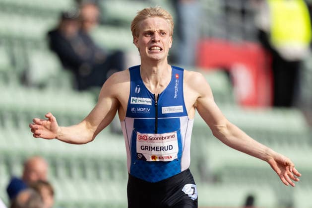 260610 Andreas Grimerud of Norway after competing in men™s 400 meter national final during the Diamond League athletics competition Bislett Games on June 10, 2026 in Oslo. Photo: Marius Simensen BILDBYRAN COP 238 MM0071 bbeng friidrett friidrott athletics diamond league bislett games 2026 bislett games norge norway