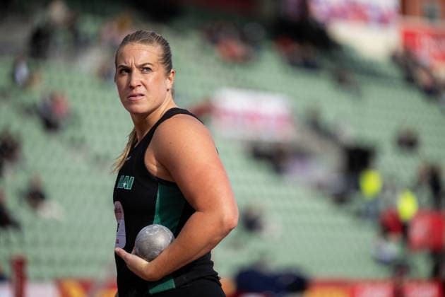 260610 Fanny Roos of Sweden during warm-ups ahead of women™s shot put during the Diamond League athletics competition Bislett Games on June 10, 2026 in Oslo. Photo: Jon Olav Nesvold BILDBYRAN COP 217 MM0071 bbeng friidrett friidrott athletics diamond league bislett games 2026 bislett games norge norway