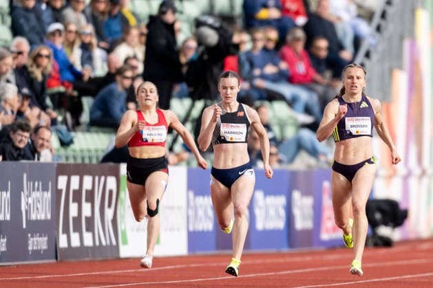 260610 Borghild Holstad of Norway, Natasha Harrison of Great Britain and Amandine Brossier of France compete in women™s 400 meter national final during the Diamond League athletics competition Bislett Games on June 10, 2026 in Oslo. Photo: Marius Simensen BILDBYRAN COP 238 MM0071 bbeng friidrett friidrott athletics diamond league bislett games 2026 bislett games norge norway