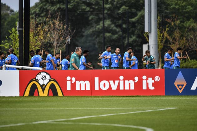 Brazil warming up during an open training session in preparation for their opening World Cup match against Morocco at Columbia Park Training Facility on June 10, 2026 in Morristown, NJ, United States.  Copyright: xRebekahxWynkoopx xSPPx Sportspressphoto_SPR164686